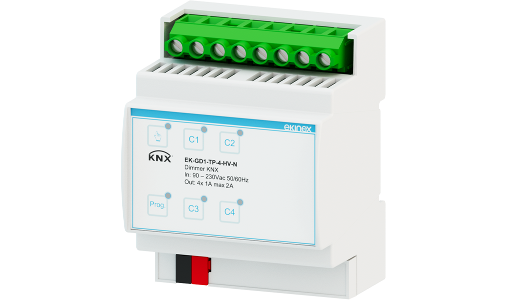 KNX dimmer 90-230V~50/60Hz 4 channels with common neutral