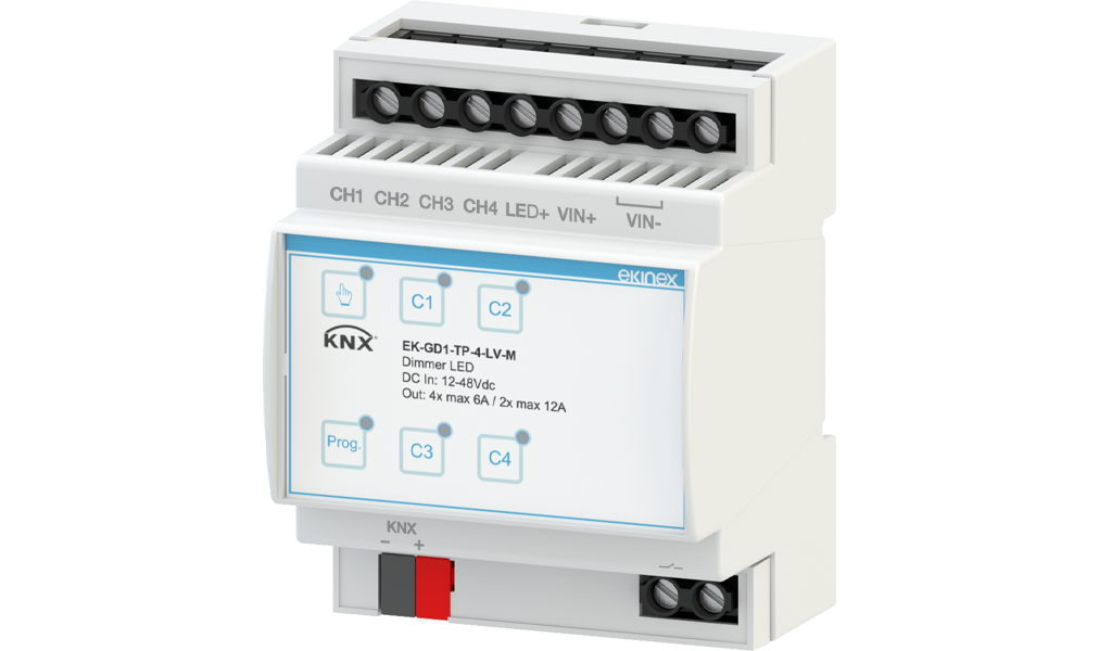 KNX 12/24/48 Vdc 4-channel dimmer