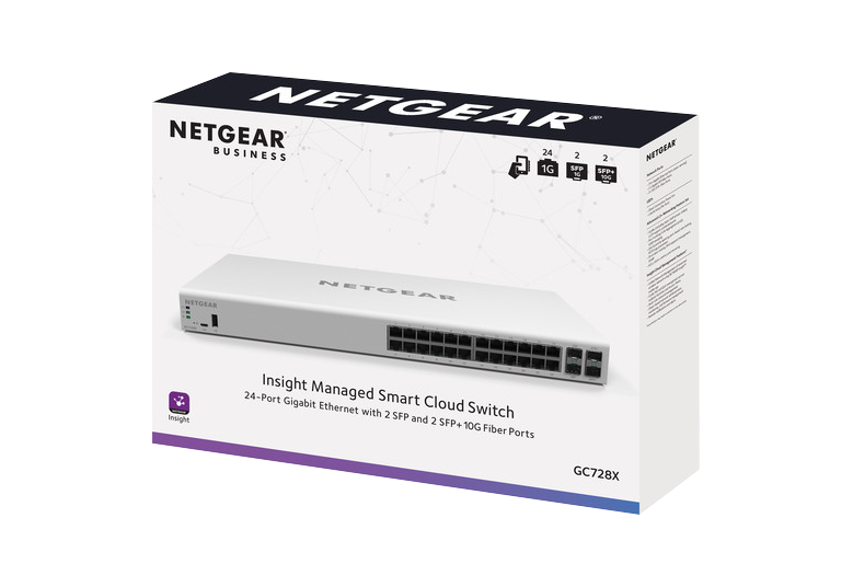 Insight Managed 24-Port Gigabit Smart Cloud Switch with 2 SFP and 2 SFP+ Fiber Ports