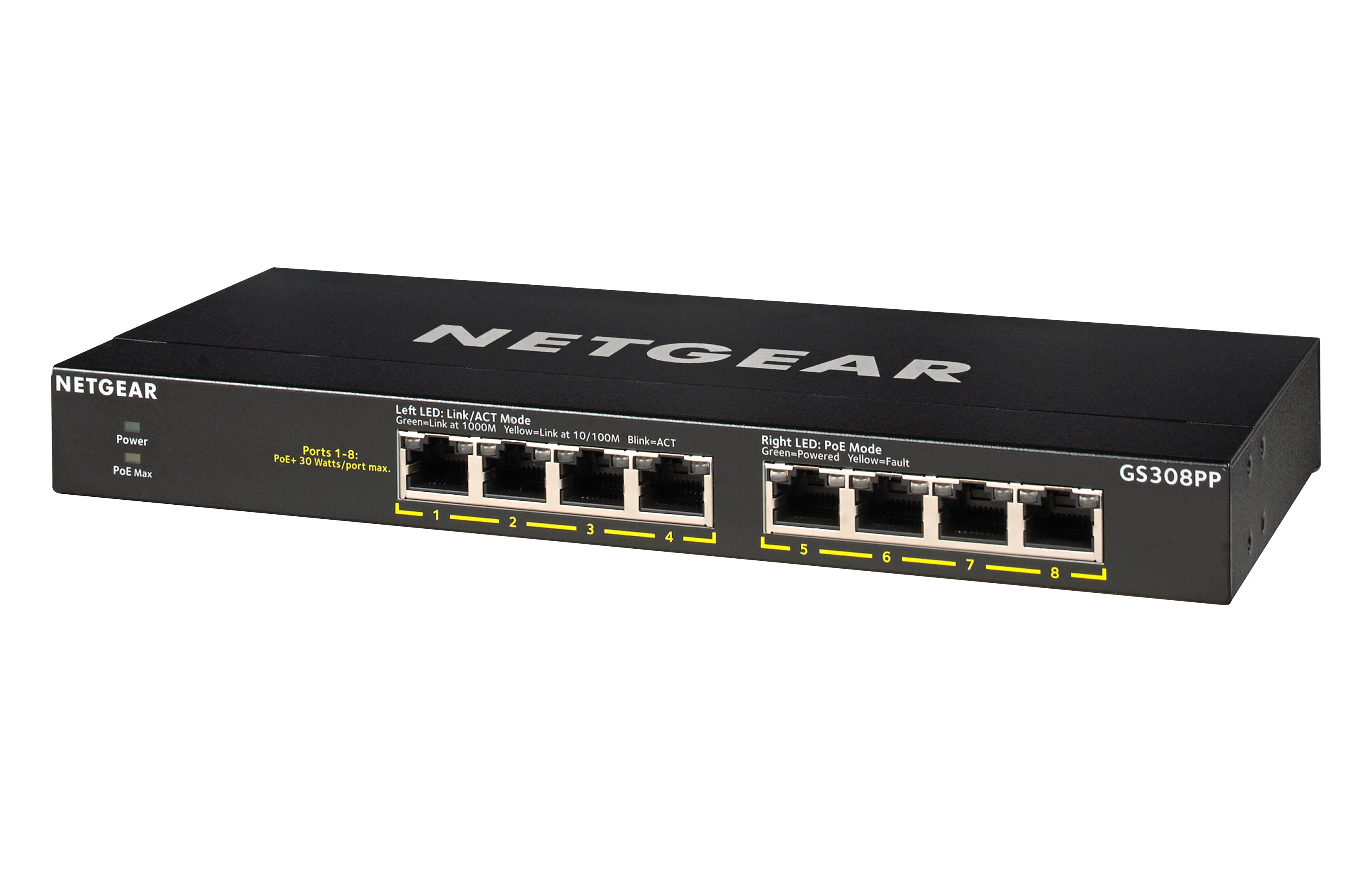 8 port Gigabit Unmanaged Switch w/ 8 PoE+ (83W), Metal, Fanless <DiffServ>