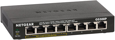 8 port Gigabit Unmanaged Switch w/ 4 PoE (53W), Metal, Fanless <802.1p QoS>