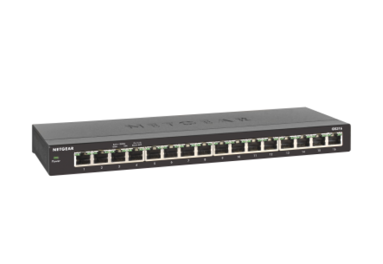 16 port Desktop Gigabit Unmanaged Switch, external power adapter, Fanless